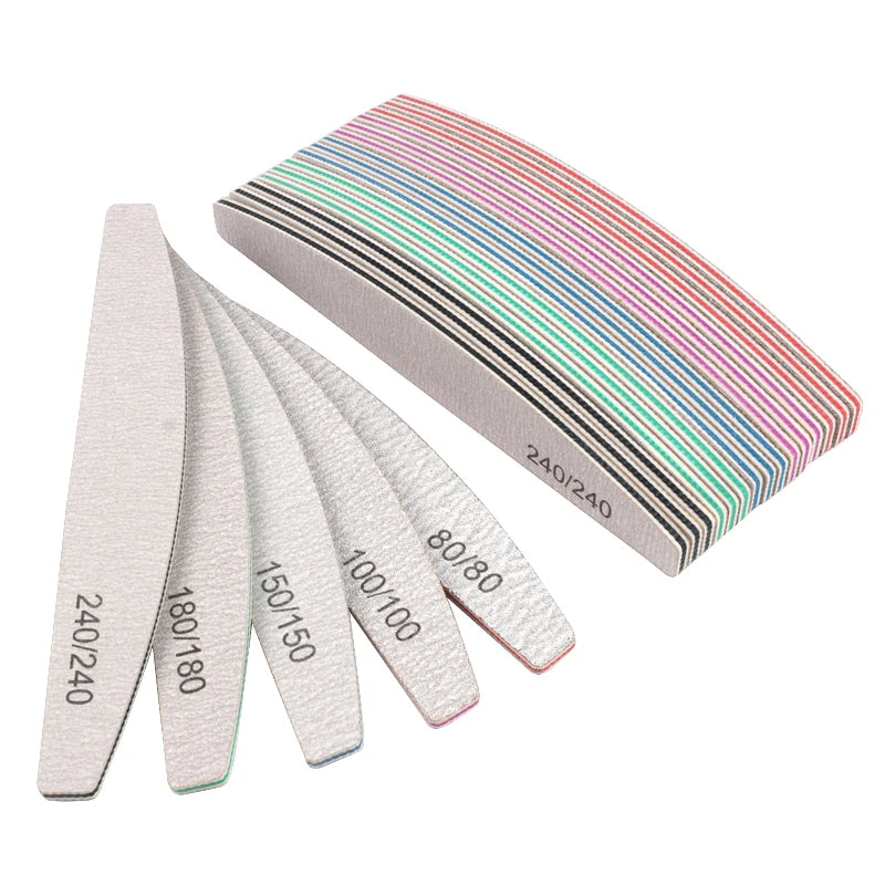 3/5Pcs Thick Sandpaper Nail File 80/100/150/180/240 Boat Lime a ongle Professional Sanding Grinding Manicure Care Tool Supply