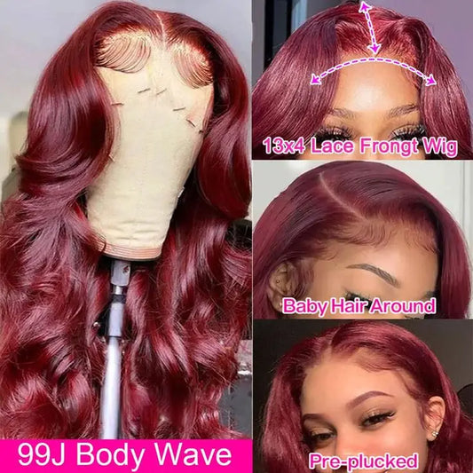 99J Raw Indian Hair Wigs Human Hair Glueless HD Lace Front Vietnamese Cuticle Aligned Hair HD Lace Frontal Wigs for Black Women