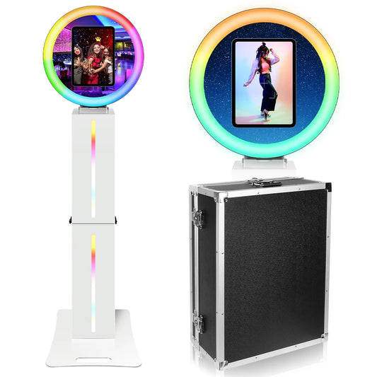 New iPad Compatible Portable LED Ring Light Photobooth Roamer Shell LED Screen Kiosk Selfie Stand Machine American Warehouse