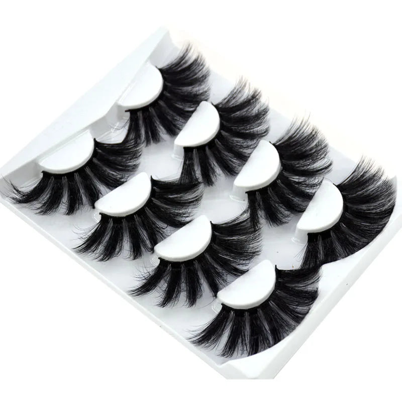 2021 NEW 4 Pairs 3D Mink Hair False Eyelashes Criss-cross Wispy Cross Fluffy 25mm Lashes Extension Handmade Eye Makeup Tools
