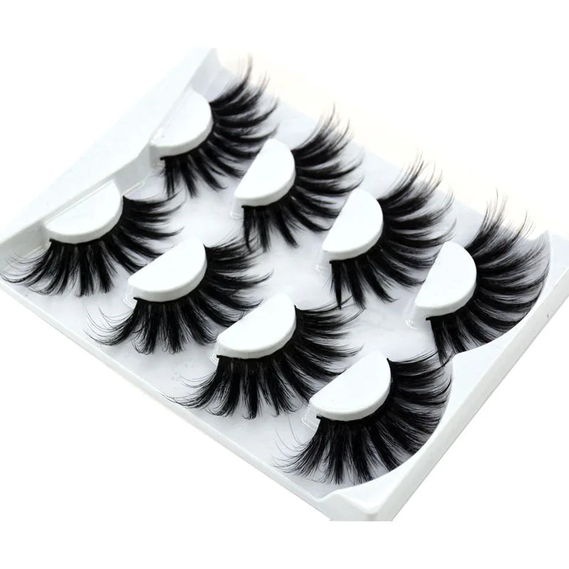 2021 NEW 4 Pairs 3D Mink Hair False Eyelashes Criss-cross Wispy Cross Fluffy 25mm Lashes Extension Handmade Eye Makeup Tools