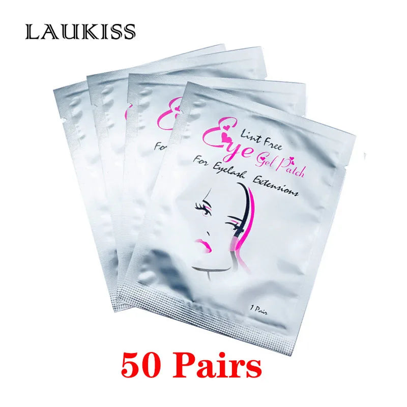 Laukiss 50/100/200Pairs Eyelash Pad Gel Patch Grafting Eyelashes Lint free Under Eye Patches For Eyelash Extension  Makeup Tools
