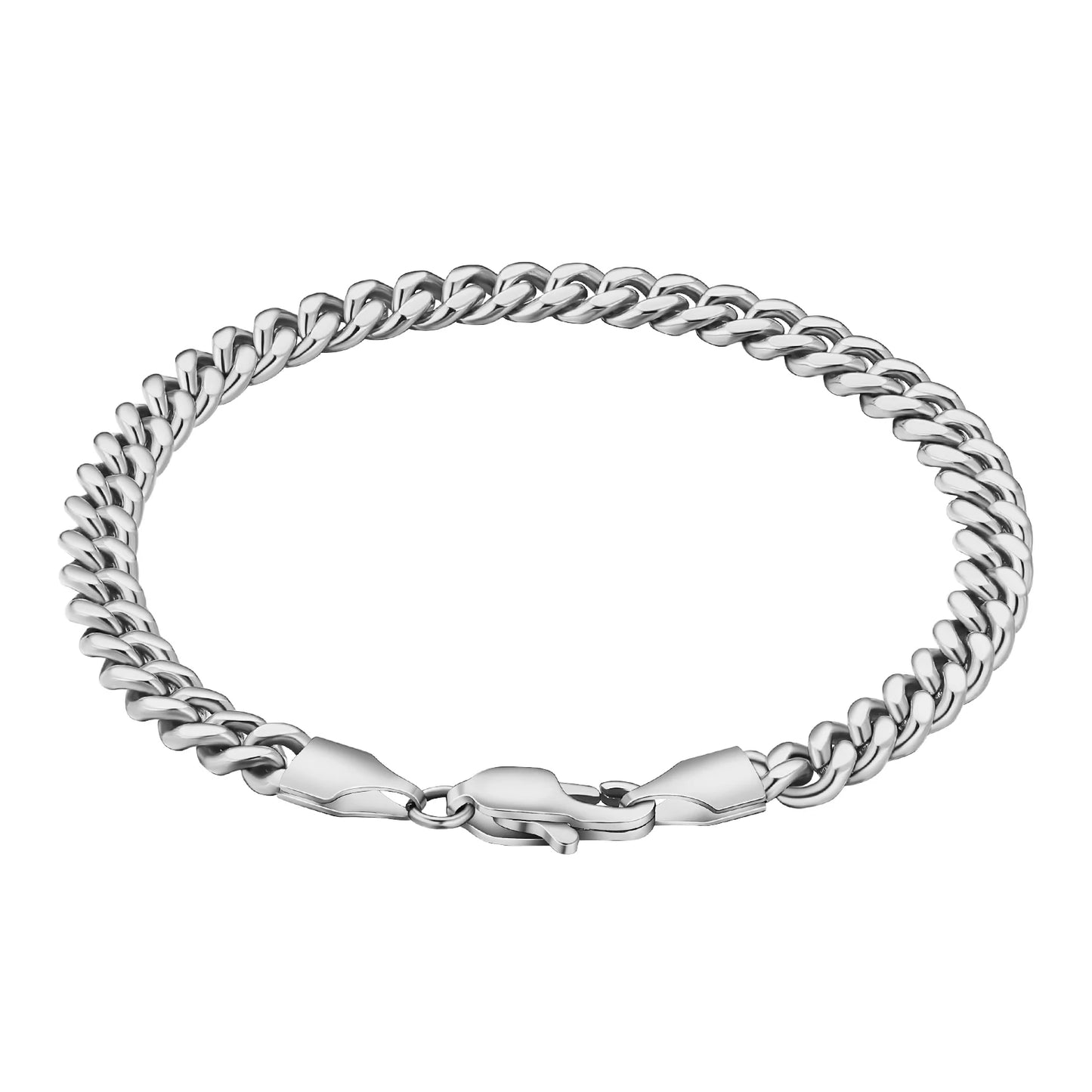 USA Warehouse 18K Gold Plated Cuban Link Chain 5mm Stylish Jewelry Gifts Miami Stainless Steel Wrist Bracelets for Men Women