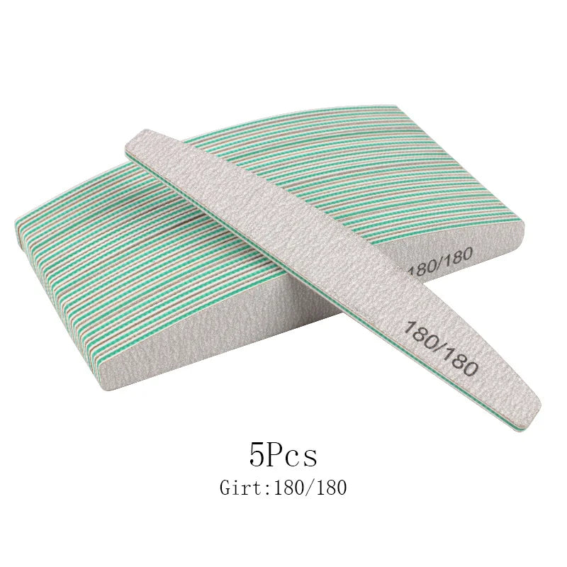 3/5Pcs Thick Sandpaper Nail File 80/100/150/180/240 Boat Lime a ongle Professional Sanding Grinding Manicure Care Tool Supply