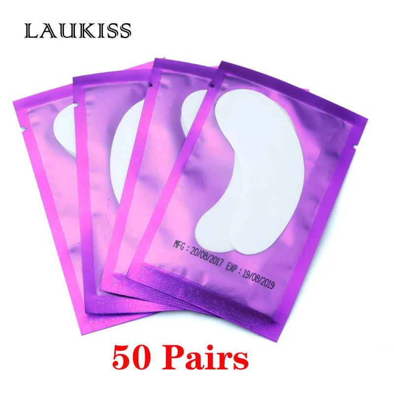 Laukiss 50/100/200Pairs Eyelash Pad Gel Patch Grafting Eyelashes Lint free Under Eye Patches For Eyelash Extension  Makeup Tools