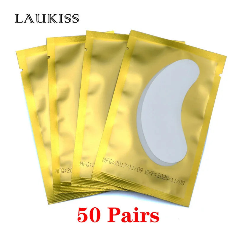 Laukiss 50/100/200Pairs Eyelash Pad Gel Patch Grafting Eyelashes Lint free Under Eye Patches For Eyelash Extension  Makeup Tools