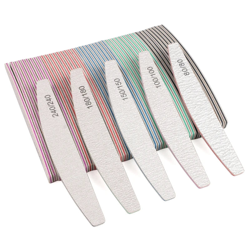 3/5Pcs Thick Sandpaper Nail File 80/100/150/180/240 Boat Lime a ongle Professional Sanding Grinding Manicure Care Tool Supply