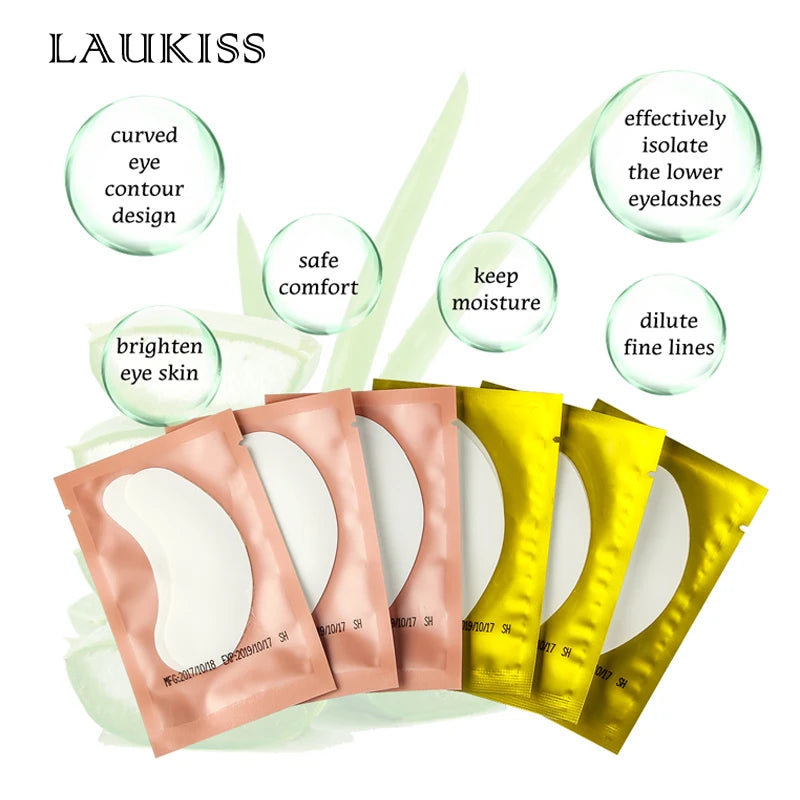 Laukiss 50/100/200Pairs Eyelash Pad Gel Patch Grafting Eyelashes Lint free Under Eye Patches For Eyelash Extension  Makeup Tools