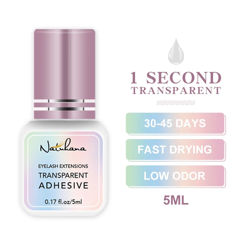NATUHAHA 5 pcs/lot Eyelashes Glue Fast Drying Long Lasting Lashes Adhesive Low Smell Mink Eyelash Glue Makeup Tools Set