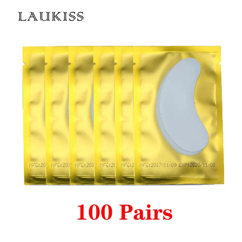 Laukiss 50/100/200Pairs Eyelash Pad Gel Patch Grafting Eyelashes Lint free Under Eye Patches For Eyelash Extension  Makeup Tools