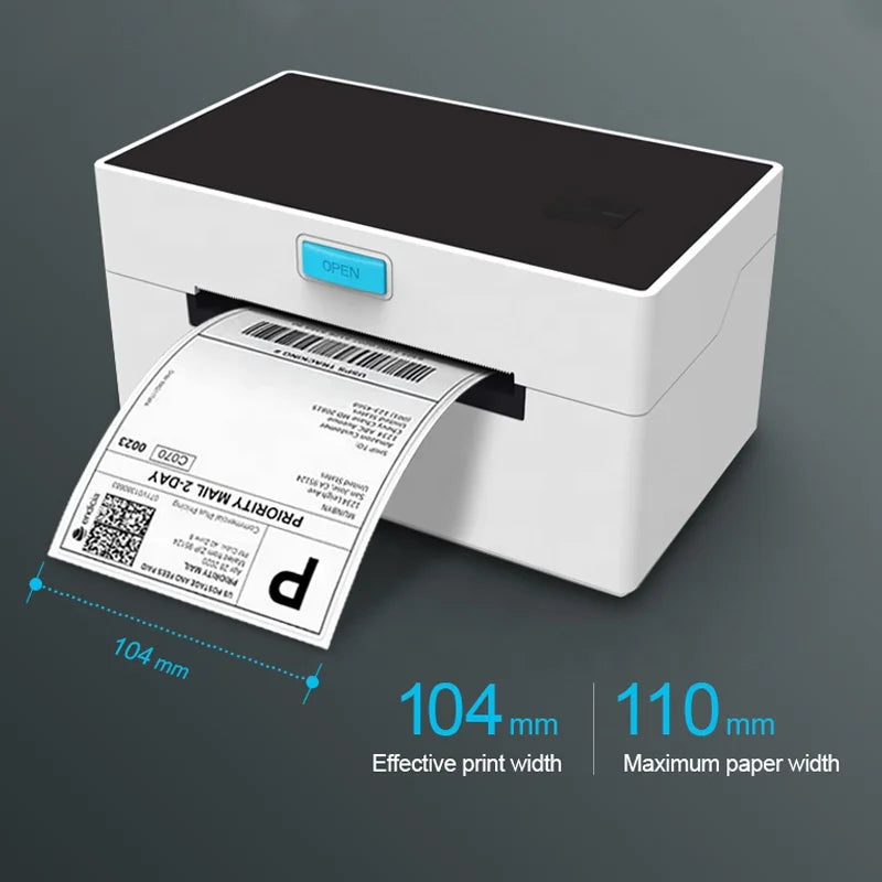 4inch 110mm 203DPI Direct USB  Label Maker Machine Thermal Shipping Label Printer for Logistics MACOS Android with WIfi
