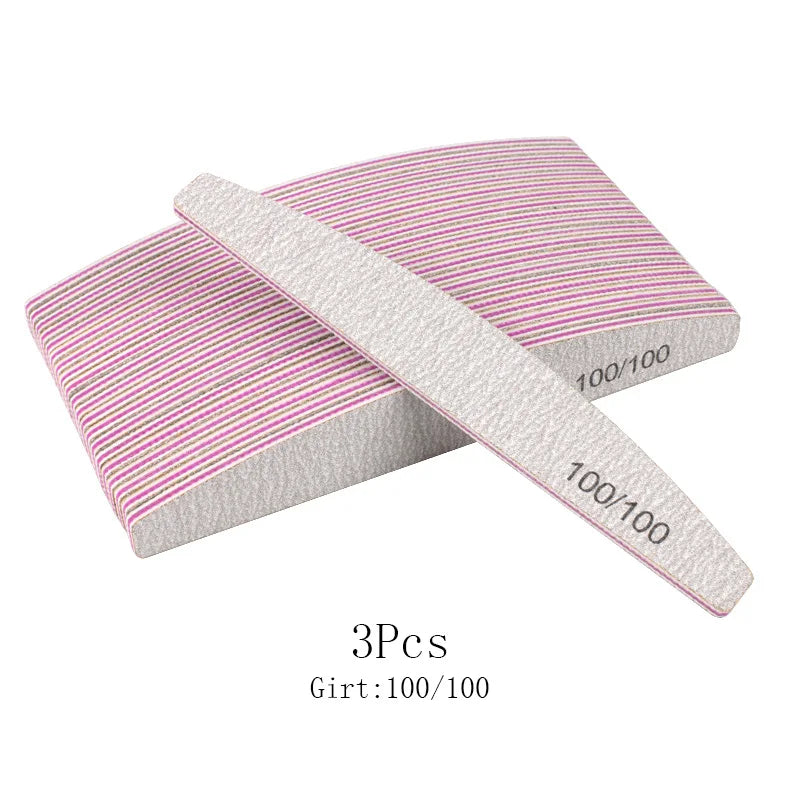 3/5Pcs Thick Sandpaper Nail File 80/100/150/180/240 Boat Lime a ongle Professional Sanding Grinding Manicure Care Tool Supply