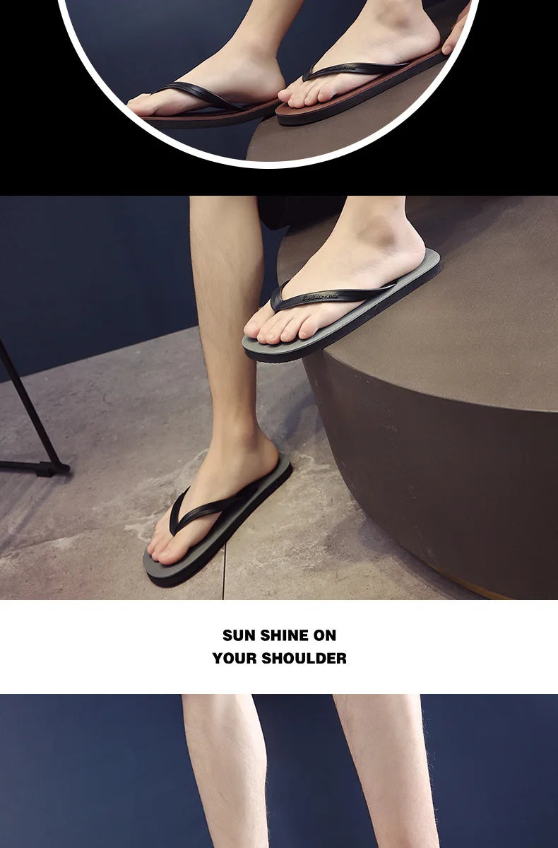 Men Shoes Summer Beach Sandals Anti-slip Fashion Outdoor Breathable Casual Couple Beach Sandal Flip Flops Shoes Slippers Men