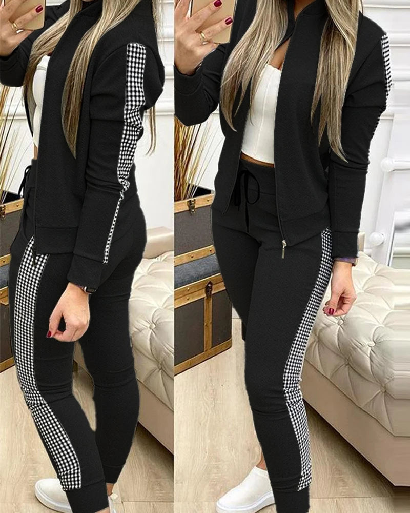 2025 Tracksuit suits 2 Piece Set Zipper Jacket+Long Pants Sports Suit Female Sweatshirt Sportswear Suit for Woman Clothing