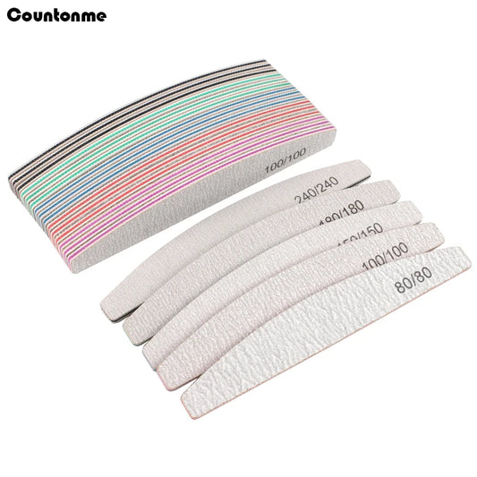 3/5Pcs Thick Sandpaper Nail File 80/100/150/180/240 Boat Lime a ongle Professional Sanding Grinding Manicure Care Tool Supply