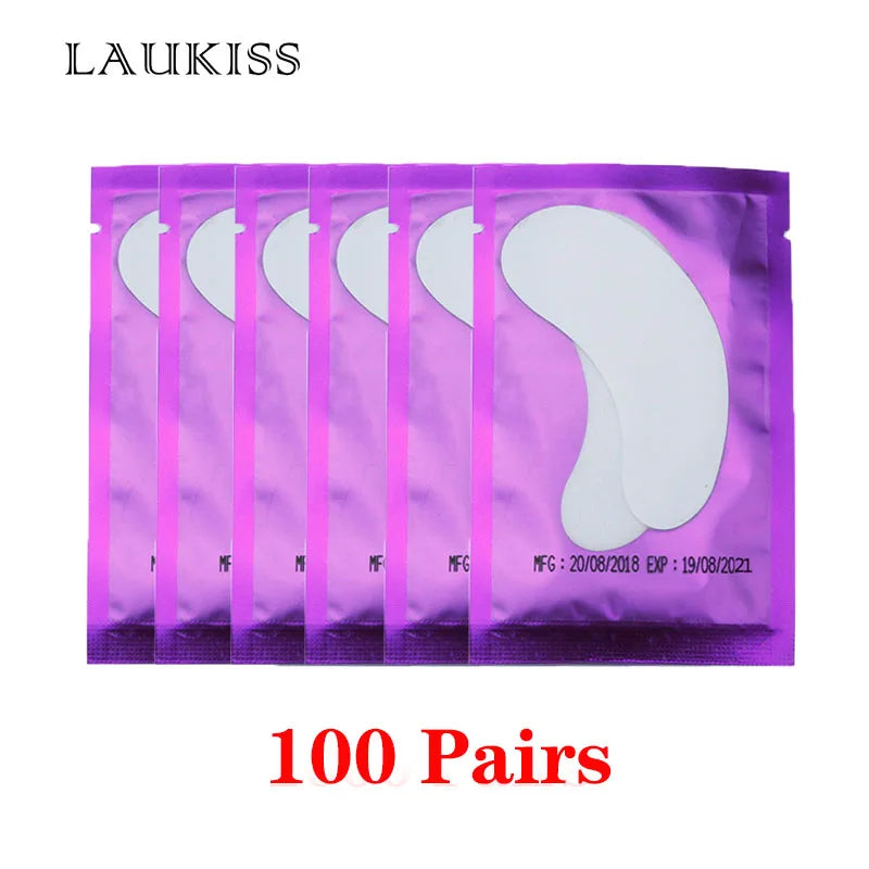 Laukiss 50/100/200Pairs Eyelash Pad Gel Patch Grafting Eyelashes Lint free Under Eye Patches For Eyelash Extension  Makeup Tools