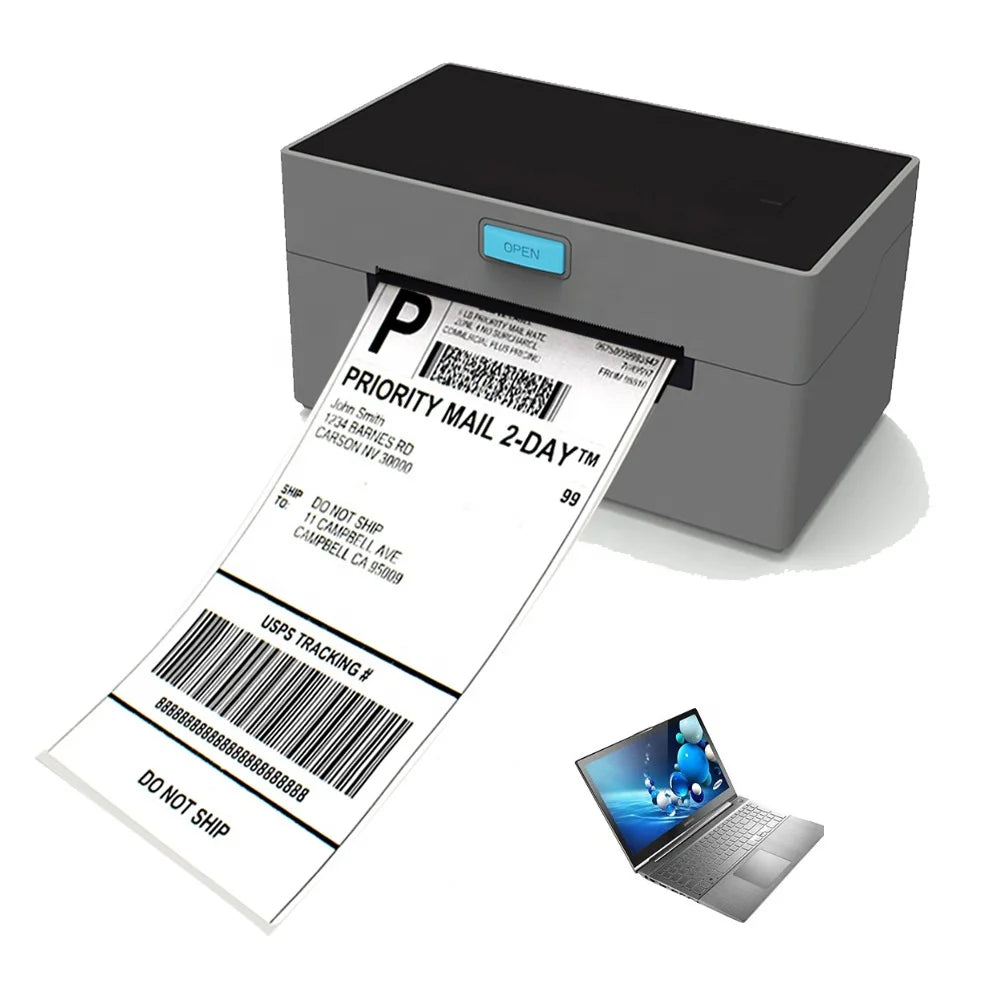 4inch 110mm 203DPI Direct USB  Label Maker Machine Thermal Shipping Label Printer for Logistics MACOS Android with WIfi