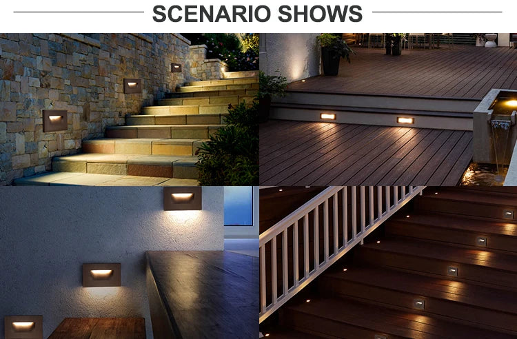 USA Warehouse ETL Listed Outdoor Indoor Vertical IP65 Waterproof 3CCT Selectable Home Led Stair Step Side Wall Light
