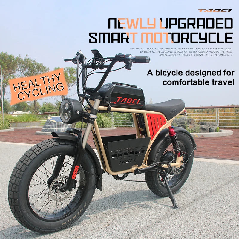 US Ready Stock Sur Ron Cafe Racer Electric Fat Tire Dirt City E Bike 1 Piece 1000W 1500W for Adult Off-road 45 KM H With Basket