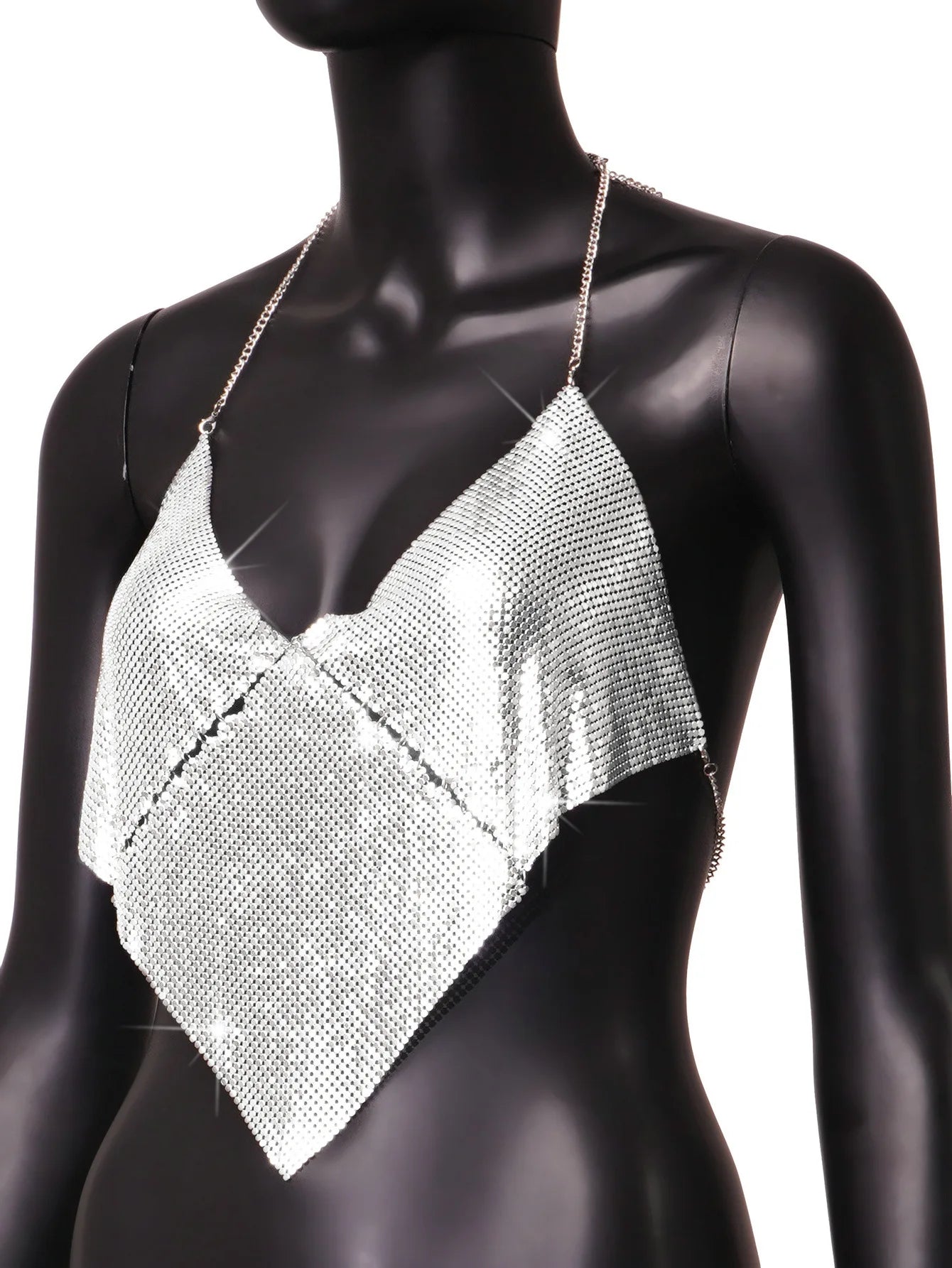 Metal Sequin Top V-Neck Tops Golden Leopard Pattern Nightclub Streetwear for Women Nightclub Party Bounce wear