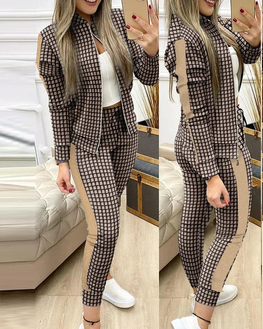 2025 Tracksuit suits 2 Piece Set Zipper Jacket+Long Pants Sports Suit Female Sweatshirt Sportswear Suit for Woman Clothing