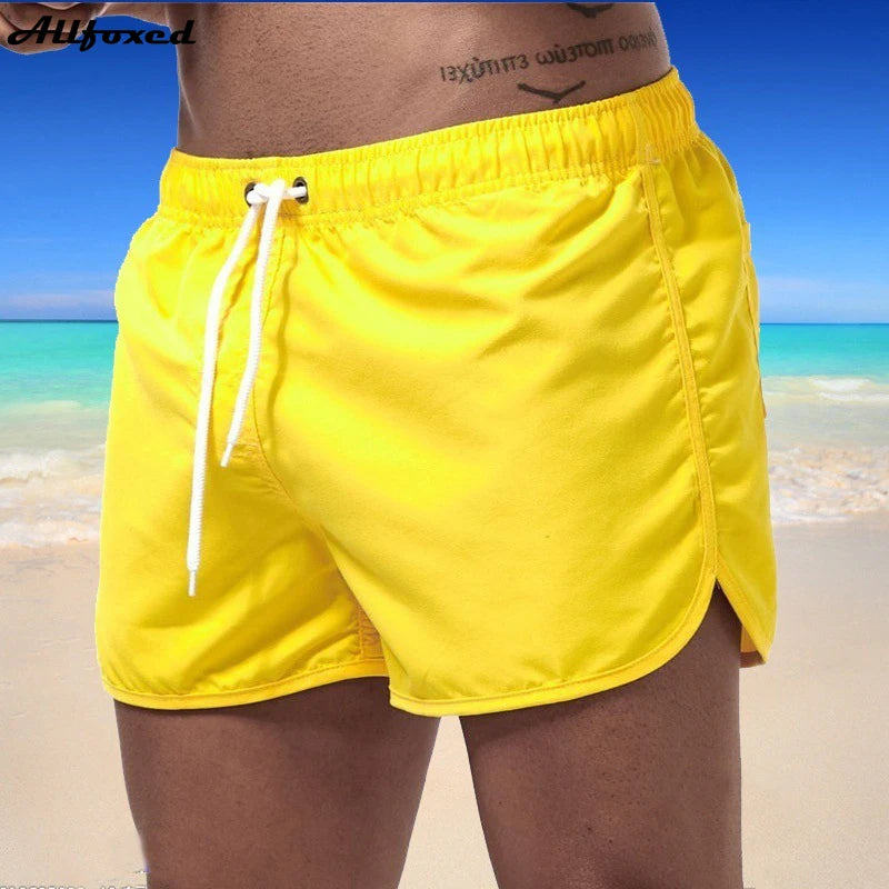 Shorts For Men 2023 Summer Men's Swimwear Shorts Brand Beachwear Sexy Swim Trunks Men Swimsuit Low Waist Breathable Beach Wear