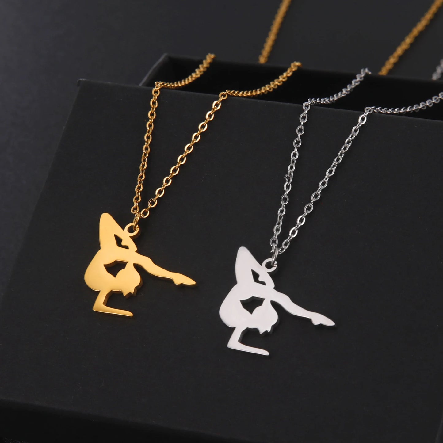 Rhythmic Gymnastics Necklace Women Trend 2025 Gymnast Stainless Steel Jewelry BFF Dancer Girl Sport Accessories Mother Day Gift
