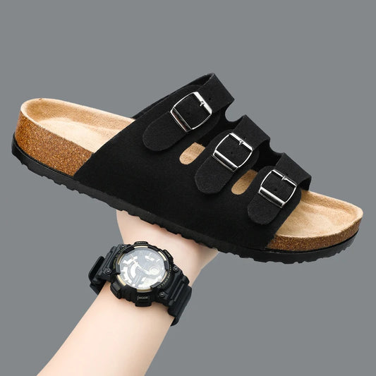 Men's Summer Sandals for Men 2024 Adult Leather Men's Sandal Man Beach Sandals Original Brands Shoes Trend Trending Comfortable