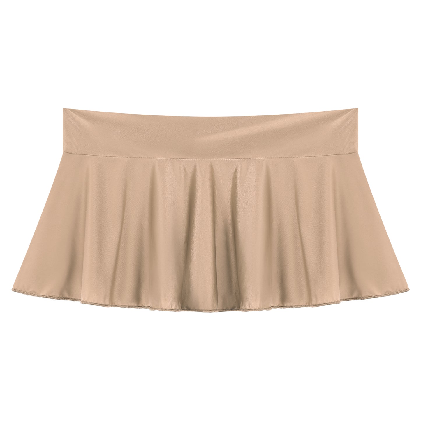 Womens Glossy Mini Skirts Solid Color Shiny Low Rise Elastic Waistband Pool Party Nightclub Ruffled Skirt Bikini Cover Ups