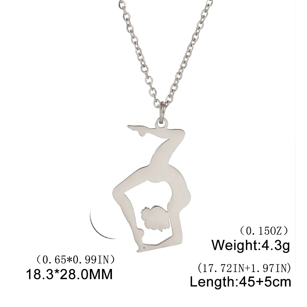 Rhythmic Gymnastics Necklace Women Trend 2025 Gymnast Stainless Steel Jewelry BFF Dancer Girl Sport Accessories Mother Day Gift