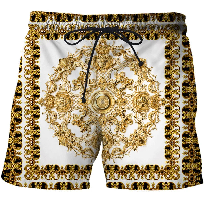 3D Printing Luxury Beach Shorts Pants Men Hawaii Vacation Essentials Swim Trunks Casual Gym Surf Swimsuit Kids Board Ice Shorts
