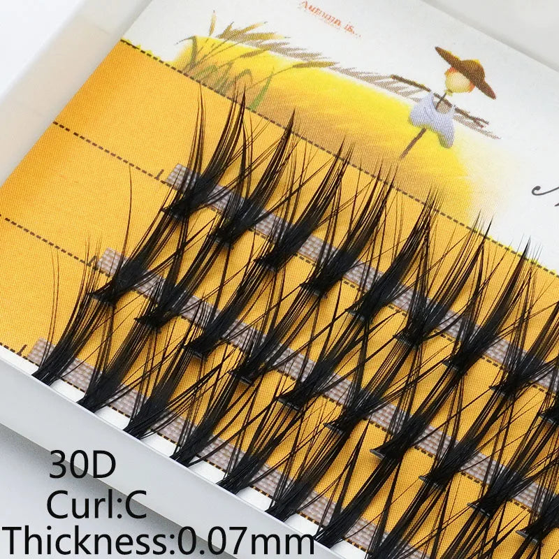 20D/30D Mink Eyelashes 1 Box/60 Bundles Natural Eyelash extension 3D Russia Individual Eyelash Cluster Makeup Tools Lashes Cilia