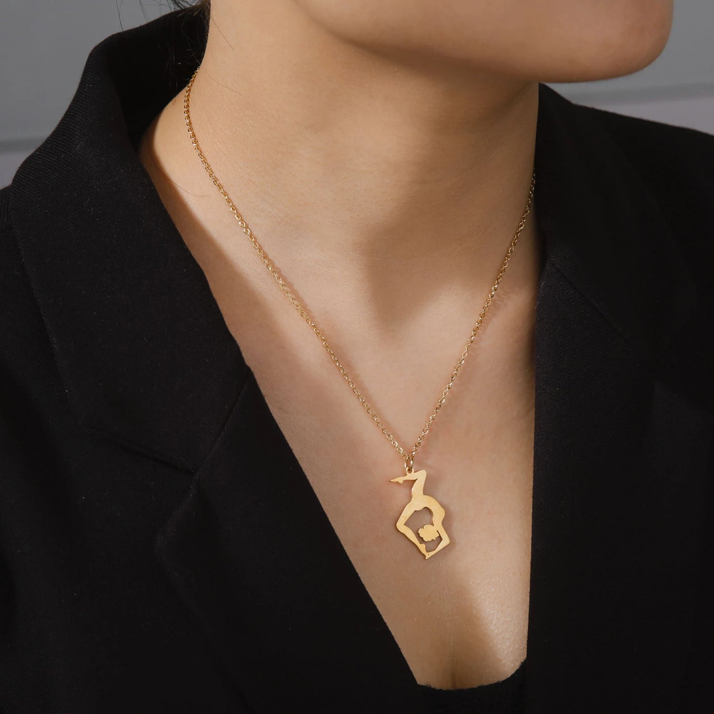 Rhythmic Gymnastics Necklace Women Trend 2025 Gymnast Stainless Steel Jewelry BFF Dancer Girl Sport Accessories Mother Day Gift