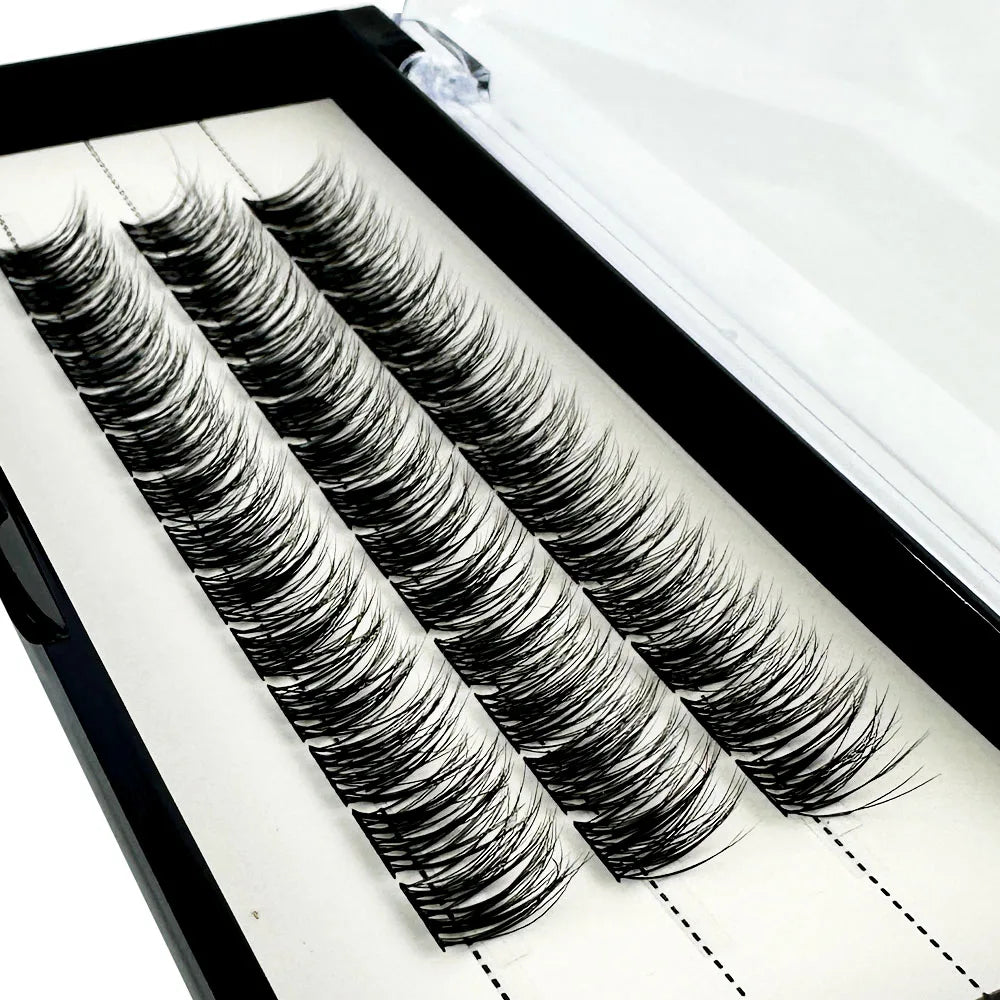 NEW3D DIY Clusters Volume Handmade Mink Eyelash Extension Curl Segmented False Lashes 5D fluffy Thick Bundle Cilias Makeup Tools
