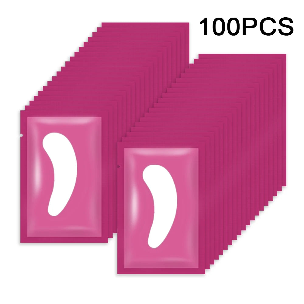100 pairs Eyelash Pads Grafted Lash Hydrogels Gel Patches Under Eye Pads for Eyelash Extension Tips Sticker Makeup Tools
