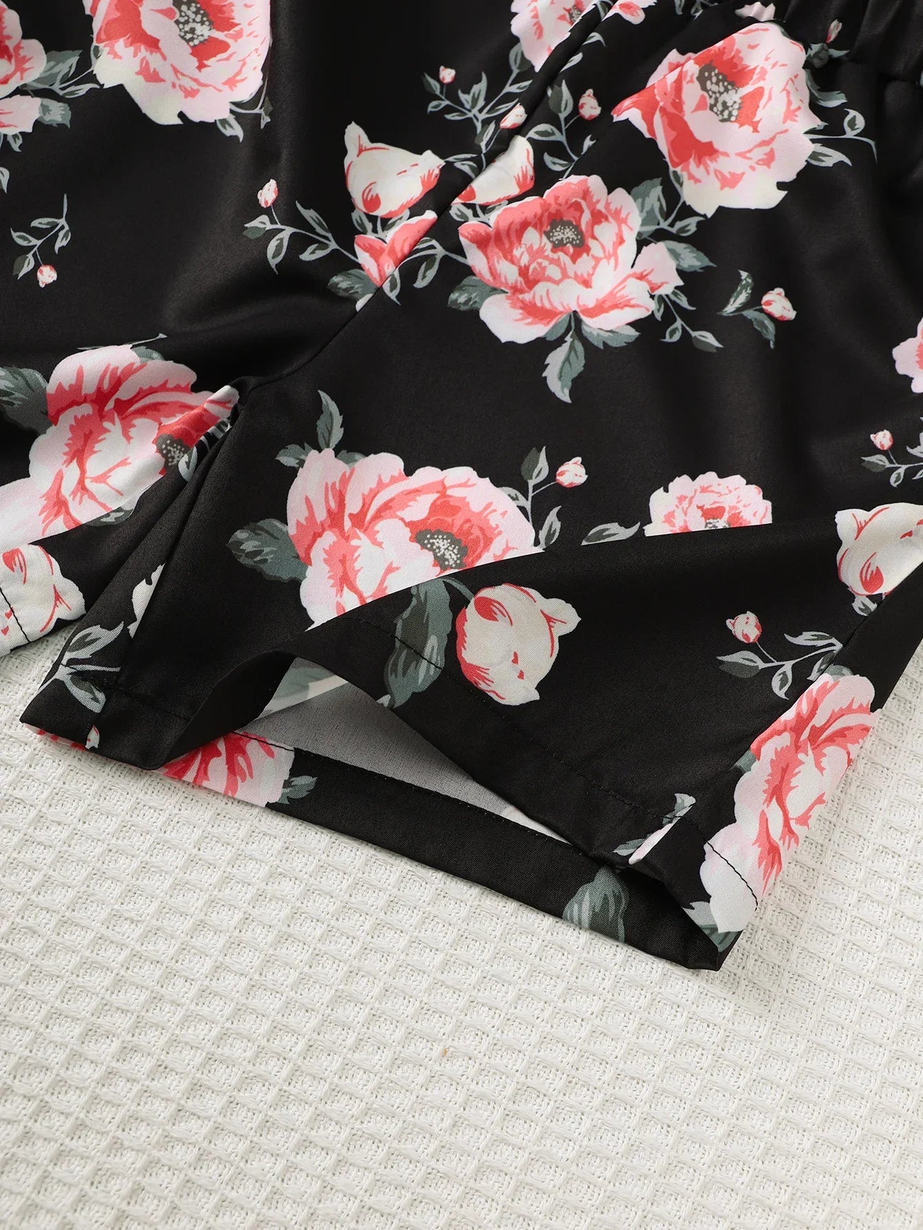 2PCS Child Girl Lovely Clothes Set Pink Sling Short Sleeveless Top+Flower Shorts Seaside Casual Daily Wear Kids Girl 8-12 Years