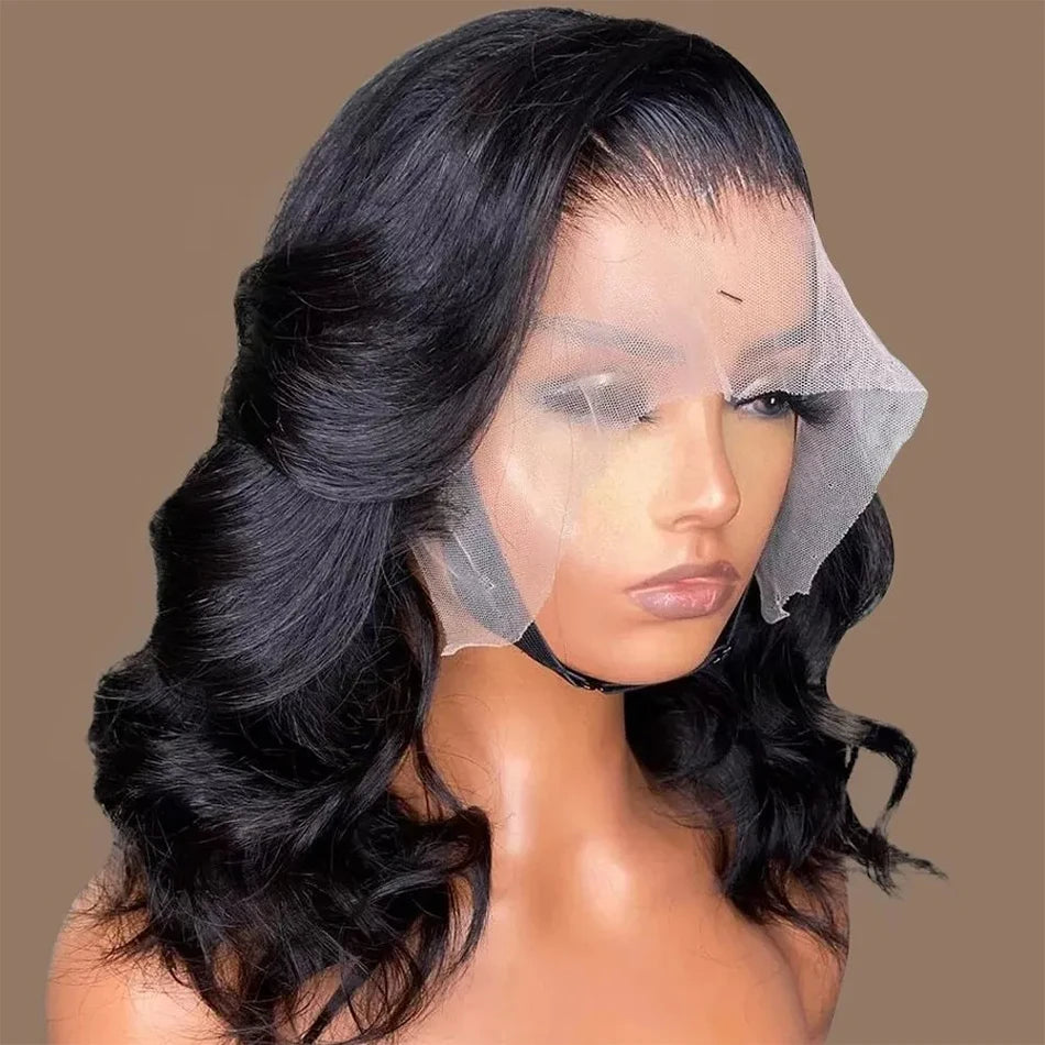 13x4 Body Wave Short Bob Lace Front Human Hair Wig 13x6 HD Transparent Lace Human Brazilian Hair Wigs For Black Women