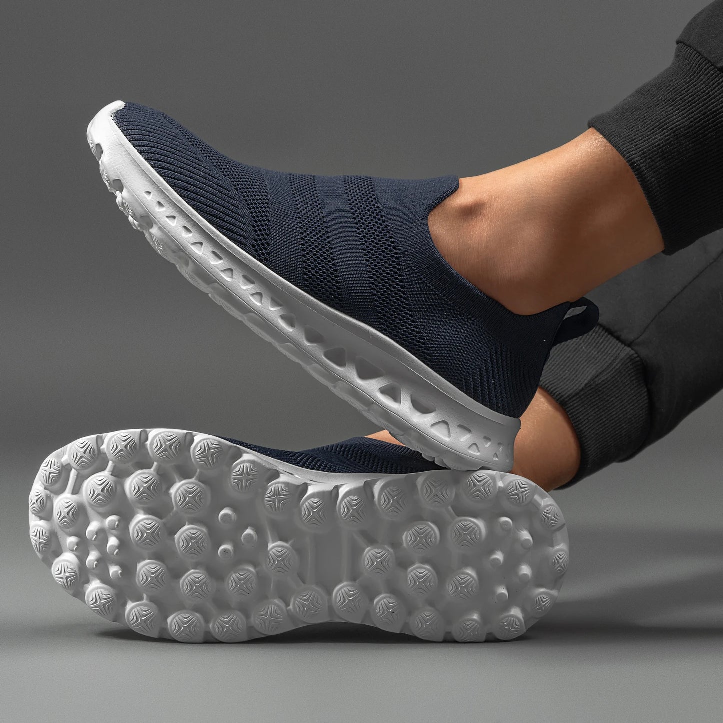 2024 Men Sneakers Knit Running Shoes Breathable Outdoor Mesh Blue Sport Shoes Lightweight Sneakers Man Shoes Comfortable 1273