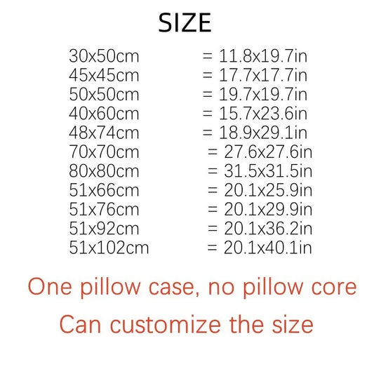 1pc Pillow Cover Bedroom Pillowcase Bed Bedding Pillow Covers Adult Flowers Home Decor Cushions Covers Custom Size 70x70cm 51*66