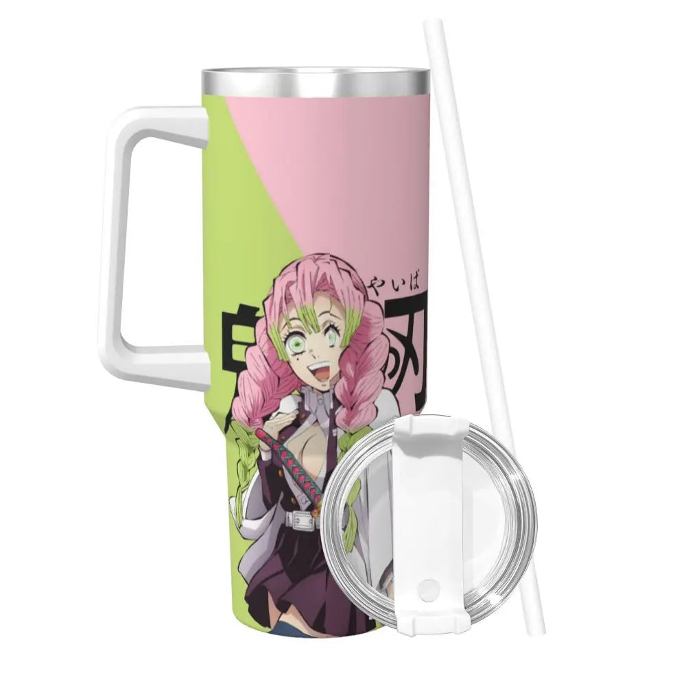 Demon Slayer 40 oz Tumbler with Handle and Straw Lid Stainless Steel Insulated Tumblers Travel