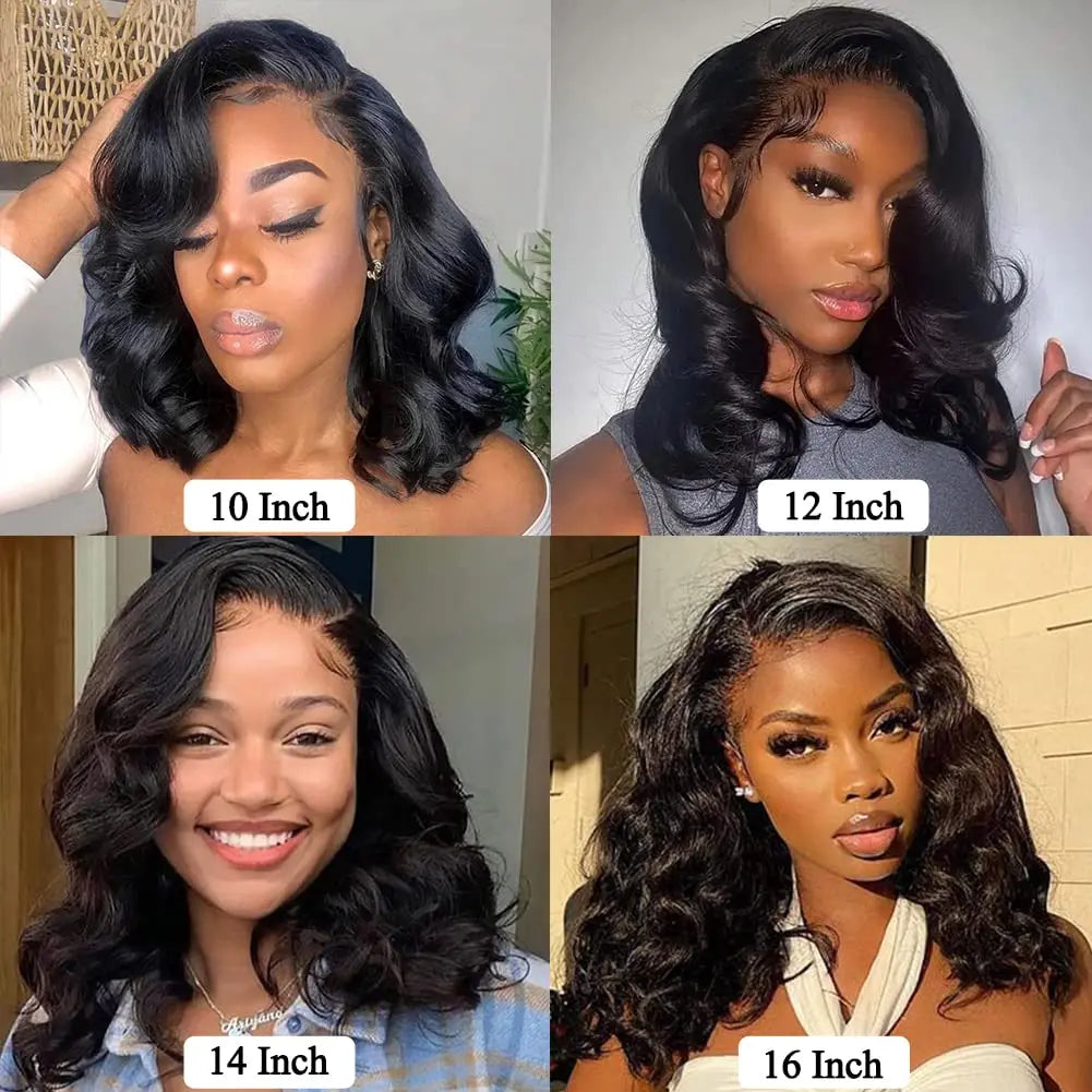 13x4 Body Wave Short Bob Lace Front Human Hair Wig 13x6 HD Transparent Lace Human Brazilian Hair Wigs For Black Women