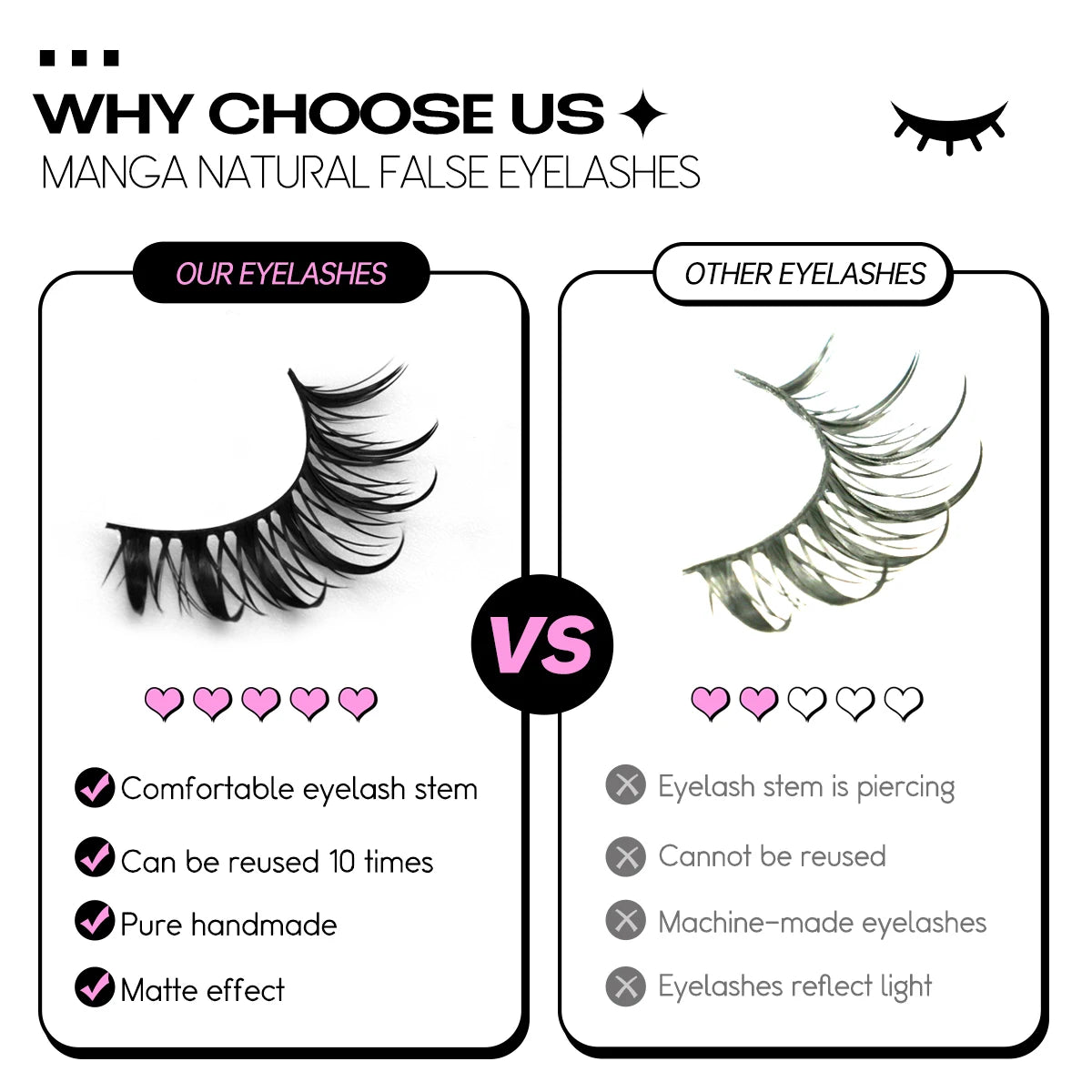 GROINNEYA New Natural Manga Lashes 5/7/20 Pairs 3D Mink Lashes Soft Cross Wispy False Eyelashes Eyelash Extension Makeup Tools