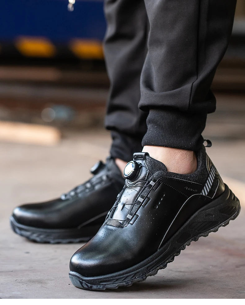 Rotating Button Security Protective Boots Men New Safety Shoes Men Anti-smash Anti-puncture Work Shoes Fashion Men Sport Shoes