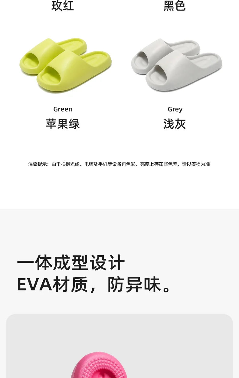 Women's Slippers Fashion Light EVA Soft Home Sole Slipper Bathroom Anti-Slip Casual Indoor Slipper Beach Sandal Flip-Flops