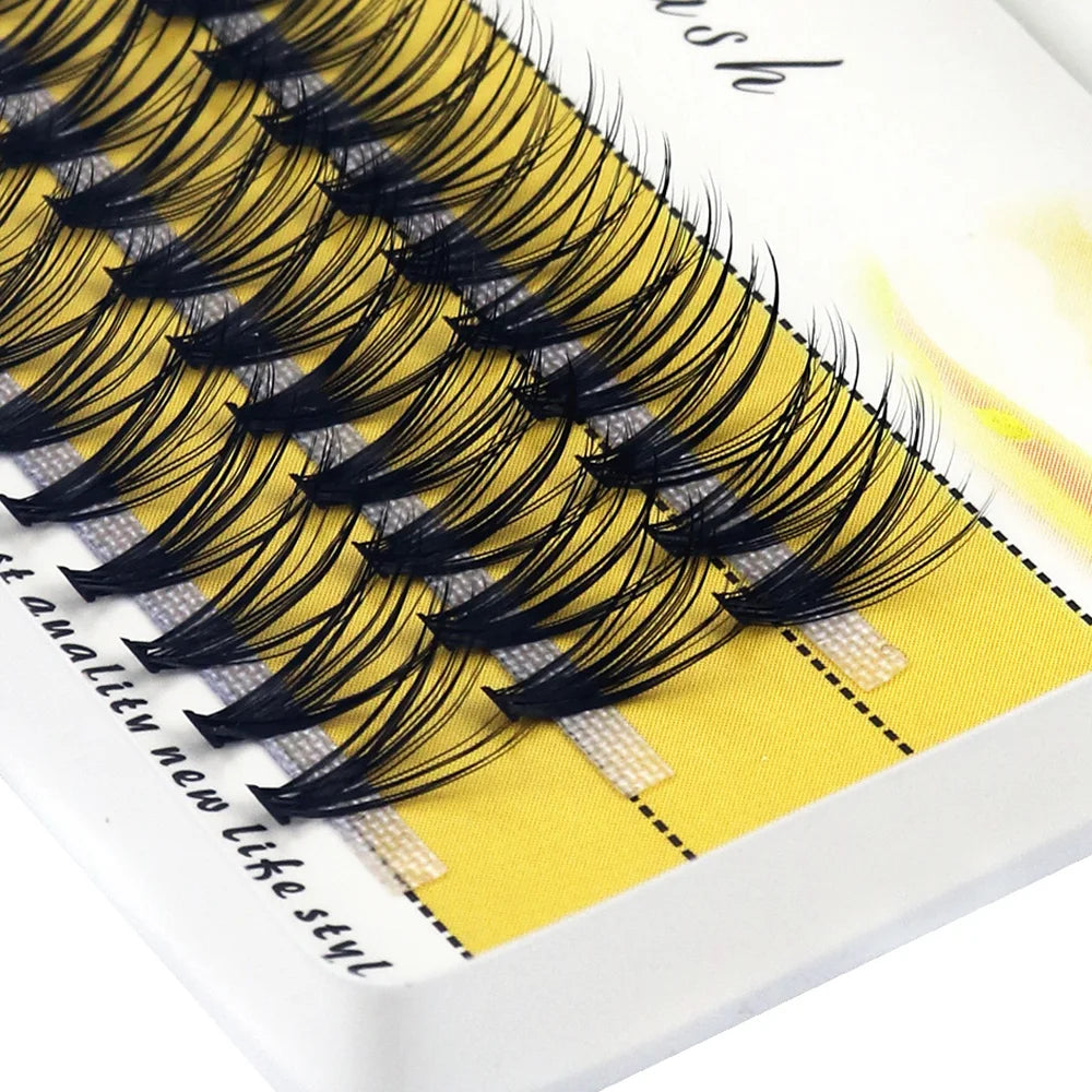 New 20D L-type Cluster Eyelash Natural Eyelashes Extension 1box/60 Bundle 3D Russian Indiviual Lashes DIY Makeup Tools Wholesale