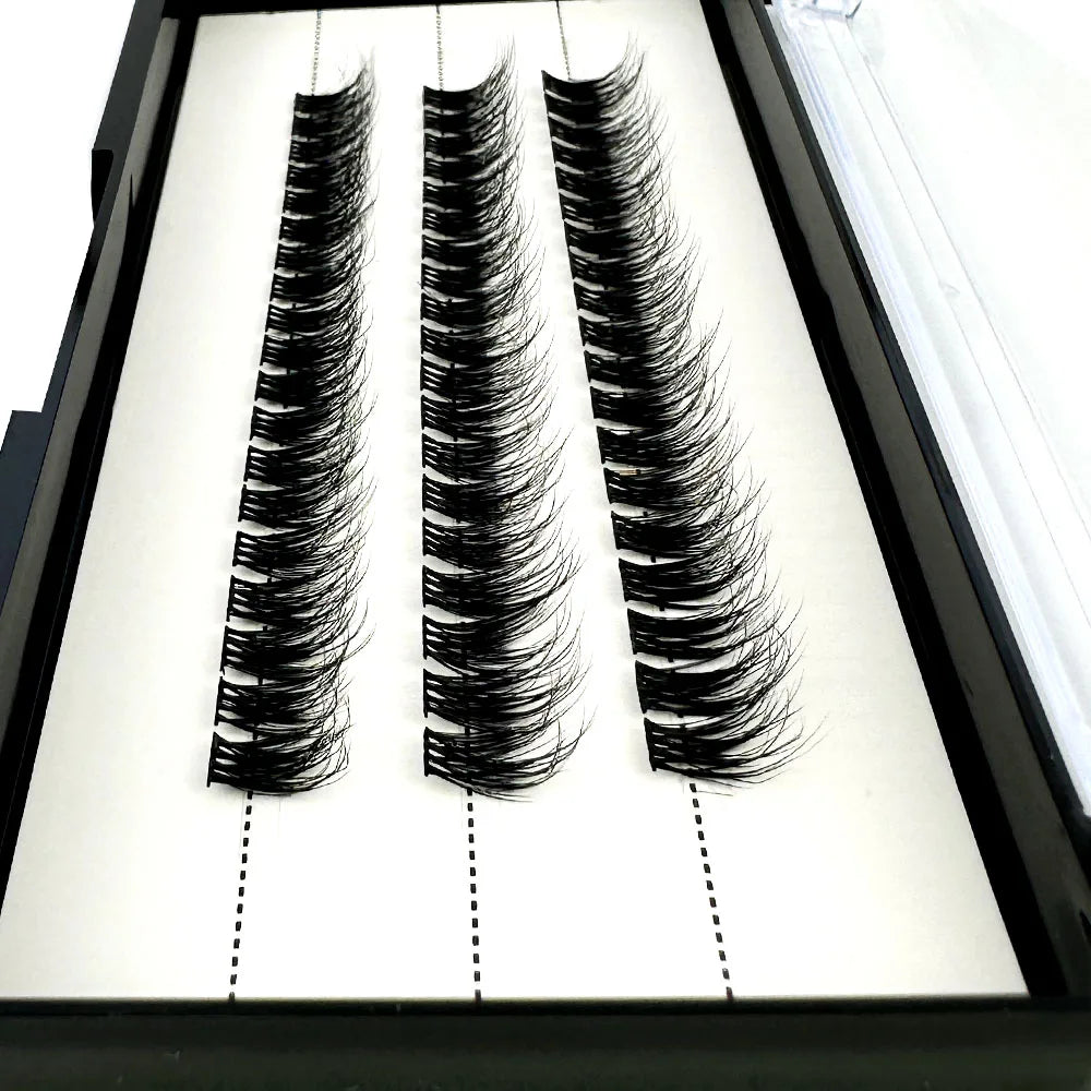 NEW3D DIY Clusters Volume Handmade Mink Eyelash Extension Curl Segmented False Lashes 5D fluffy Thick Bundle Cilias Makeup Tools