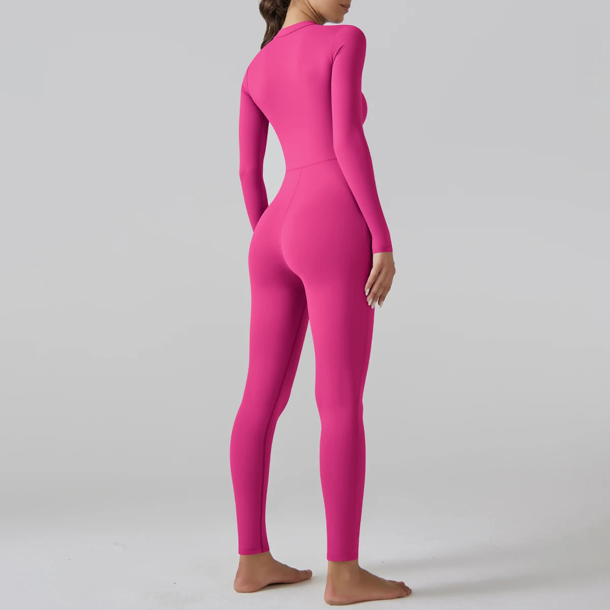 Yoga Set Women's Jumpsuits One-Piece Suit Leggings Zipper Long Sleeve Gym Push Up Workout Clothes Fitness Bodysuit Sportswear