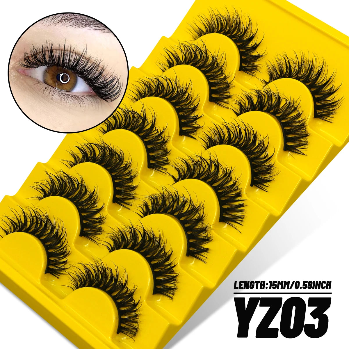 GROINNEYA New Natural Manga Lashes 5/7/20 Pairs 3D Mink Lashes Soft Cross Wispy False Eyelashes Eyelash Extension Makeup Tools
