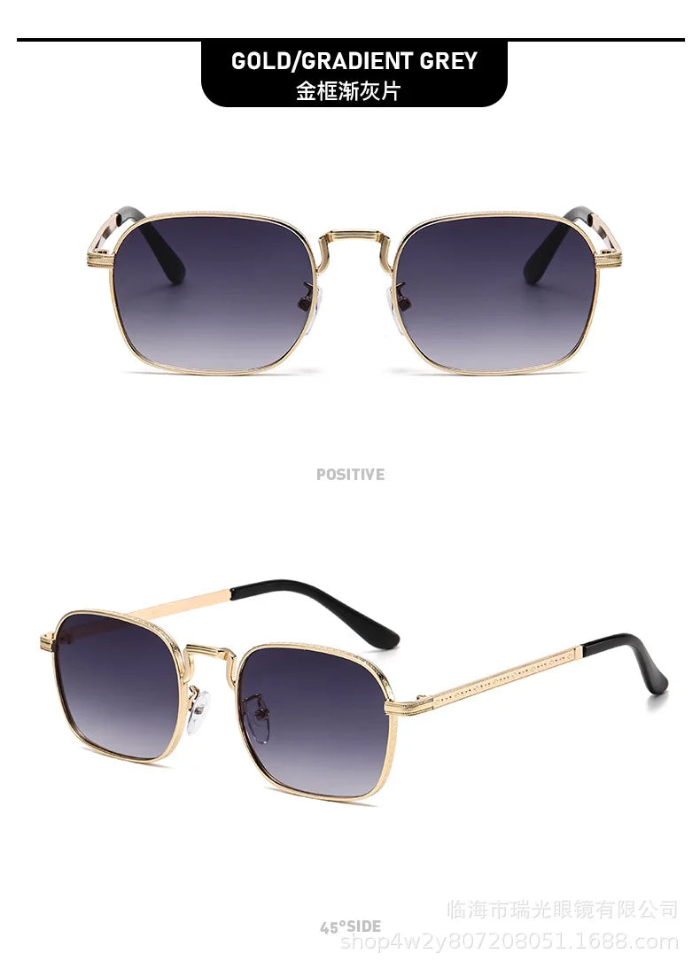 New Square Oval Metal Sunglasses Fashionable Retro Men Sunglasses Women Personalized Uv Resistant Eyeglass Luxury Design Uv400 ﻿