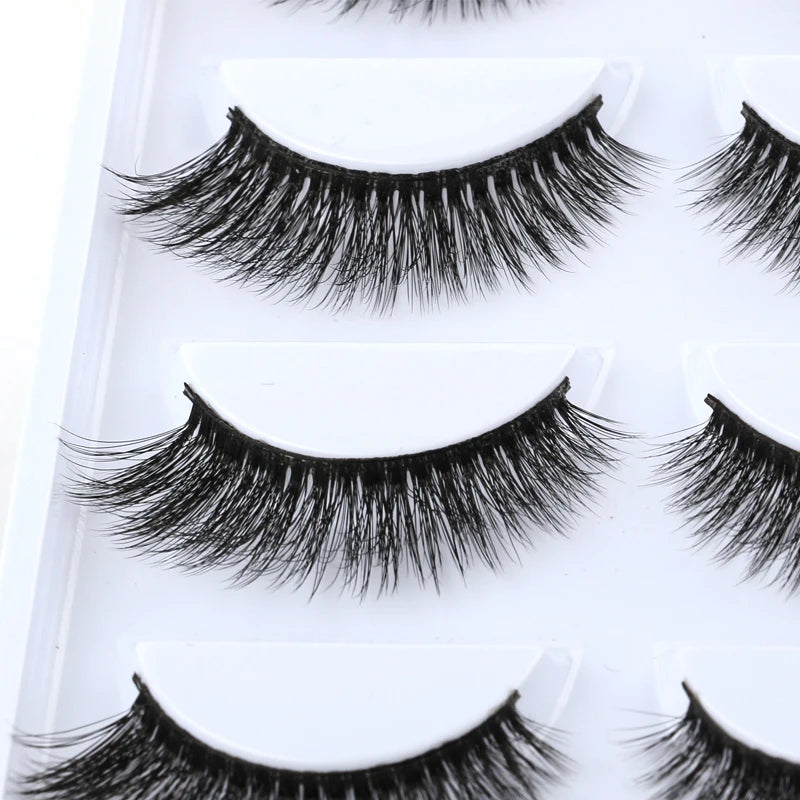 3/5 Pairs Fake Lashes Natural Long False Eyelashes Extension Fluffy 3D Mink Lashes Wispy Strip Eyelashes Makeup Tools maquillaje